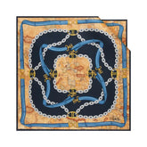 Alviero Martini - Foulard in seta stampa Geo Selleria, Blu